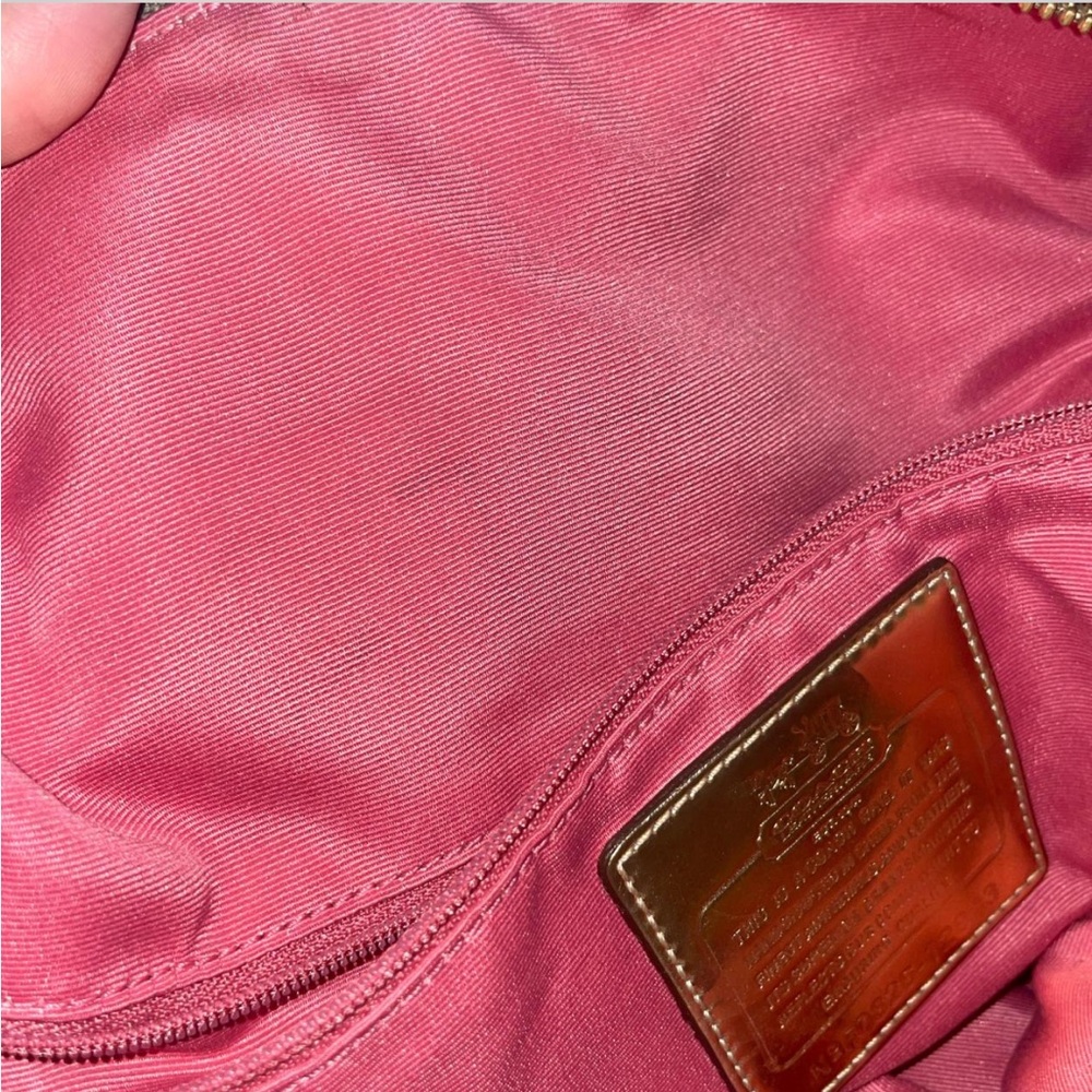 Vintage Coach Hobo Satchel Bag 🟤 Brown Leather Trim | Classic Logo Purse - Picture 5 of 6